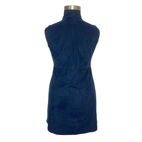 Lysse L Micro Suede Dress Midnight Blue Mod Mini Retro 60s - Picture 7 of 7